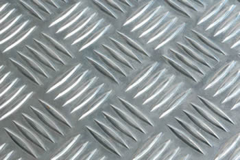 A piece of galvanized checker plate.