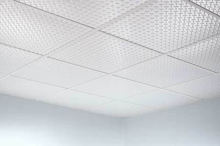 A part of ceiling made from the checker plate